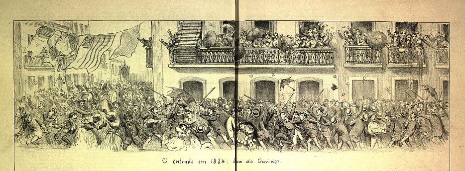 Entrudo na Rua do Ouvidor – Angelo Agostini (1884).